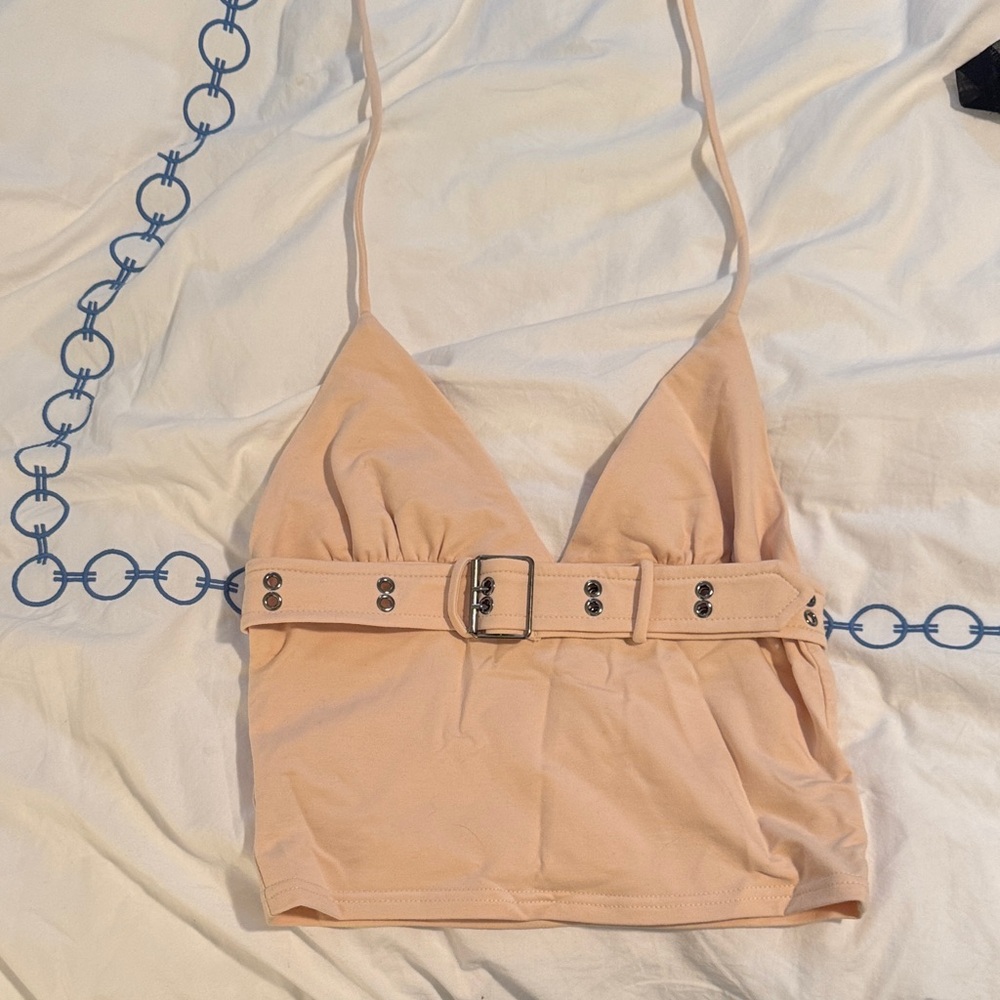 Edikted nude Belted Halter Top size xs